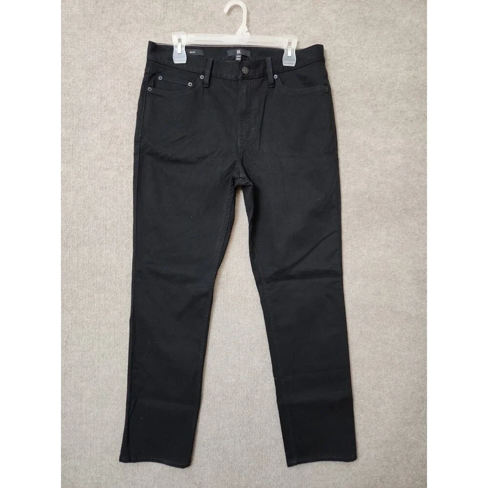 Banana Republic Slim Traveler Pants Mens 32x30 Black Stretch